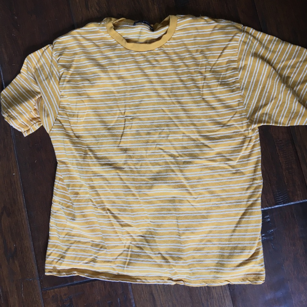 brandy Melville yellow striped boyfriend tee